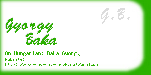 gyorgy baka business card